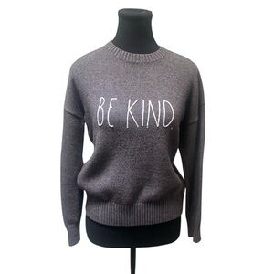 Rae Dunn Charcoal 'Be Kind' Women's Sweater GUC M